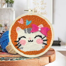 Load image into Gallery viewer, Sew Star Punch Embroidery Cat Craft Kit (Boxed)