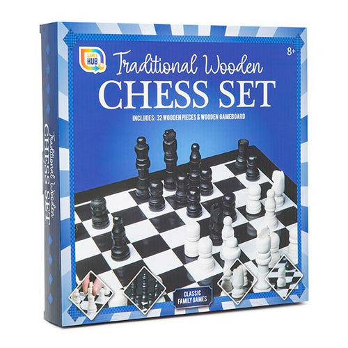 Games Hub Wooden Chess Set (Blue Box)