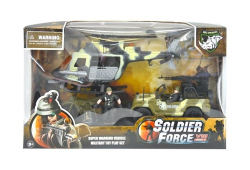 Soldier Force Army Jeep Helicopter