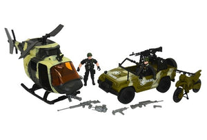 Soldier Force Army Jeep Helicopter