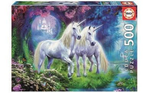 Puzzle 500pc Unicorns In The Forest