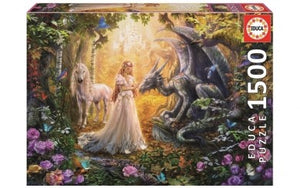 Puzzle 1500pc Dragon Princess & Unicorn
