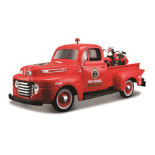 Load image into Gallery viewer, Ford Pick-up with Harley Davidson Motorcycle (scale 1:24) Asst Design