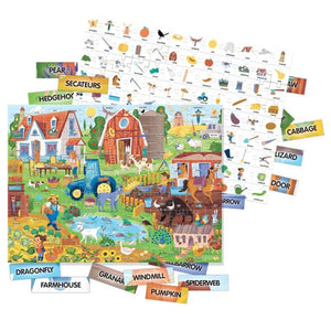 Puzzle 108pc Easy English 100 Words - The Farm (HEADU)
