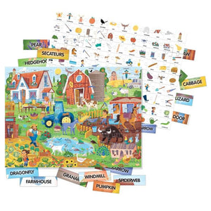 Puzzle 108pc Easy English 100 Words - The Farm (HEADU)