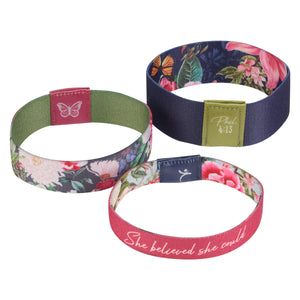 Elastic Wristband - She Believed She Could (Pack of 3)