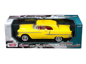 Chevy Bel Air Convertible with Soft Top Yellow (scale 1:18)