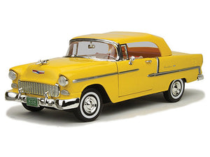 Chevy Bel Air Convertible with Soft Top Yellow (scale 1:18)