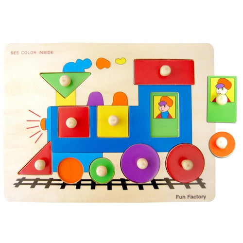 Puzzle Wood Knob Train