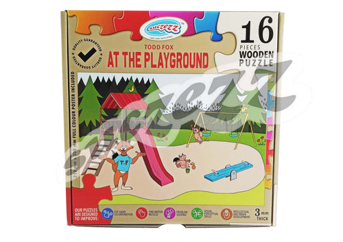 Puzzle 16pc Todd Fox : At The Playground (Wooden)