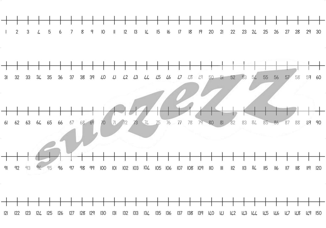 Number lines 1-150