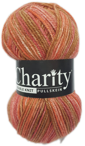 Charity Wool Double Knit Orange Wood Print 5 x 100g