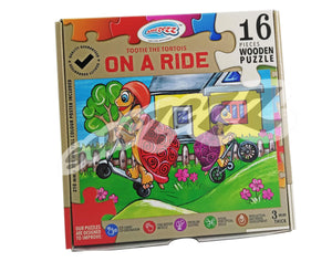 Puzzle 16pc Tootie The Tortoise : On A Ride (Wooden)