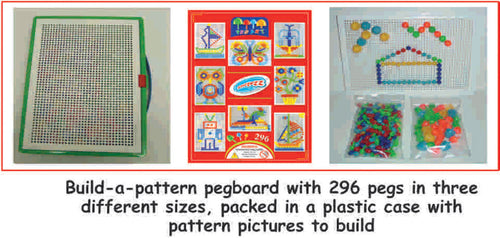 Pegboard pegs in case