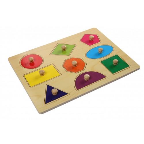 Puzzle 9pc Shapes Knob (Wooden)