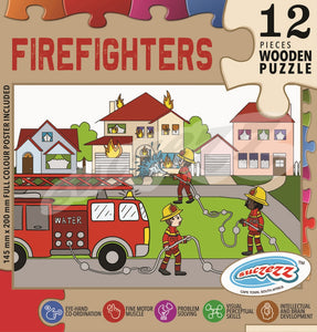 Puzzle 12pc Firefighters (Wooden)