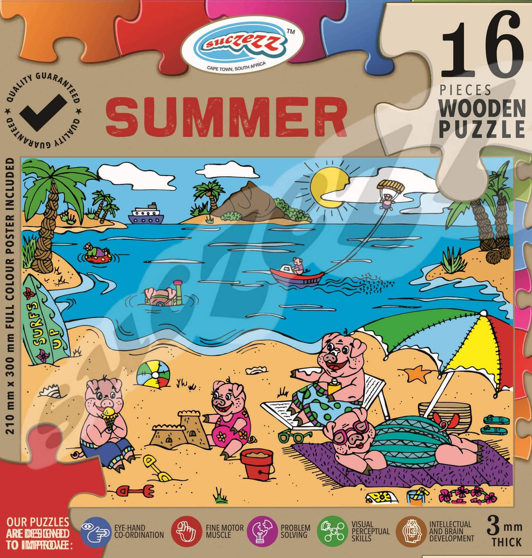 Puzzle 16pc Summer (Wooden)