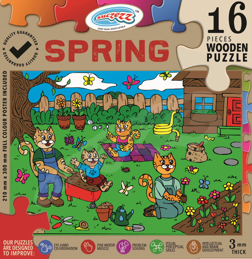 Puzzle 16pc Spring (Wooden)