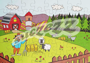Puzzle 48pc Todd Fox : Works On The Farm (Wooden)