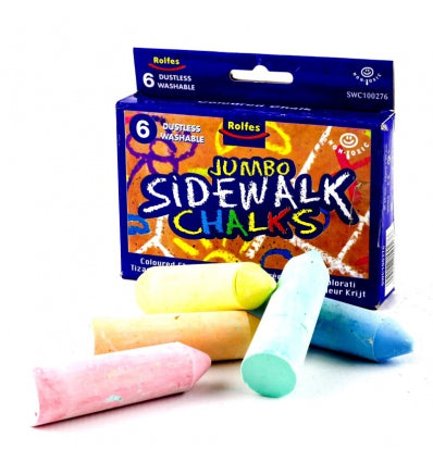 Sidewalk Coloured Chalk 6pc