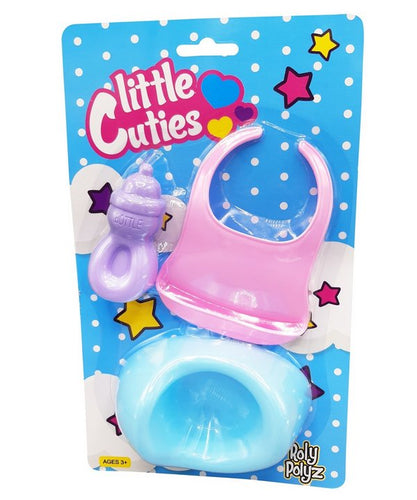 Little Cuties Bib, Bottle & Potty Carded (Roly Polyz)