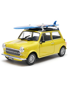 Mini Cooper 1300 with Surf Board Yellow (scale 1 : 24)