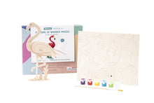 Load image into Gallery viewer, 3D Wooden Puzzle with Paints - Flamingo