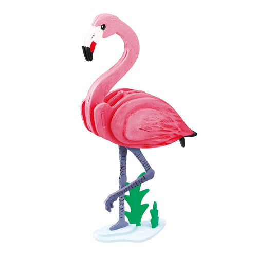 3D Wooden Puzzle with Paints - Flamingo