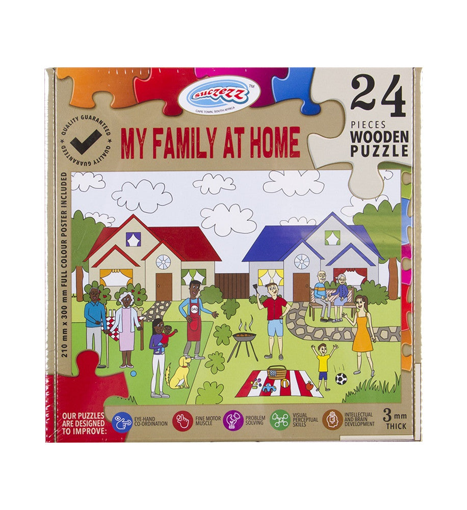 Puzzle 24pc My Family At Home (Wooden)