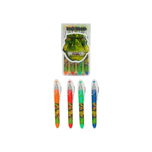 Dino World Gel pen Set - 4 x Ink Colours
