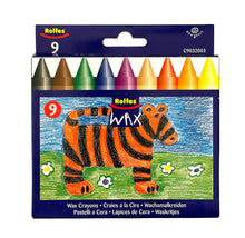 Load image into Gallery viewer, Rolfes 9pce Wax Crayons Jumbo