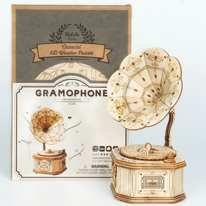 Puzzle 3D Gramophone (Wooden)