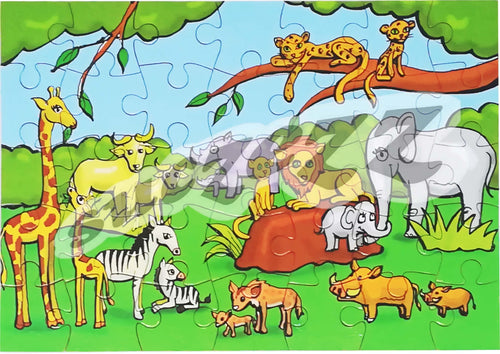 Puzzle 35pc Wild Animals And Their Babies